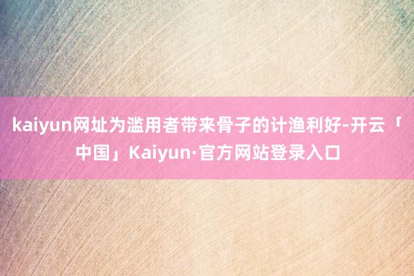 kaiyun网址为滥用者带来骨子的计渔利好-开云「中国」Kaiyun·官方网站登录入口